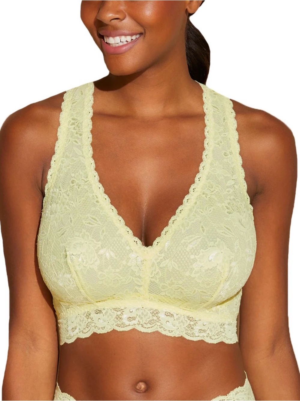 Cosabella Never Say Never Curvy Racie Racerback in Mignonette Pale Yellow